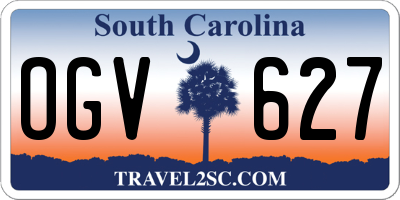 SC license plate OGV627