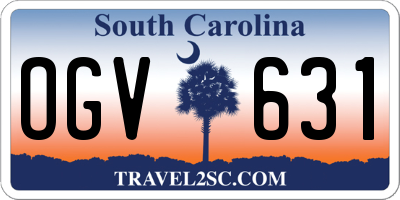 SC license plate OGV631