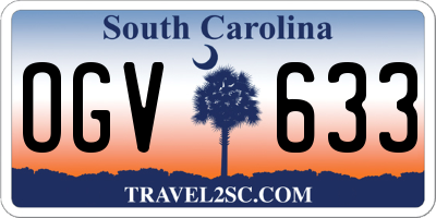 SC license plate OGV633