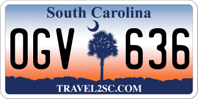SC license plate OGV636