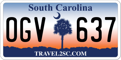 SC license plate OGV637
