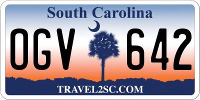 SC license plate OGV642
