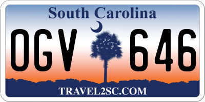 SC license plate OGV646