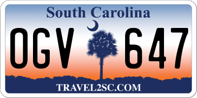SC license plate OGV647