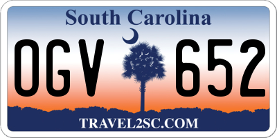 SC license plate OGV652