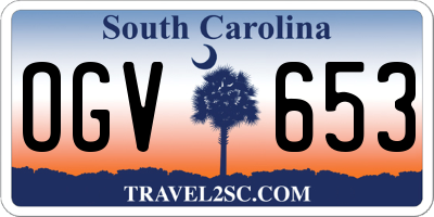 SC license plate OGV653