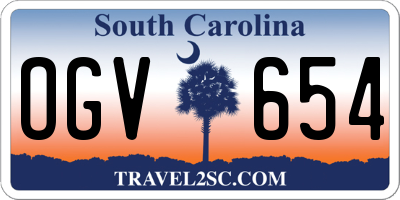SC license plate OGV654