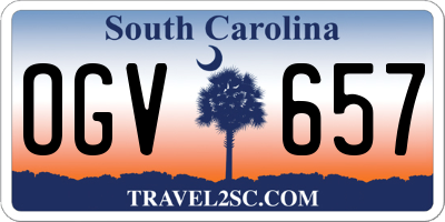 SC license plate OGV657