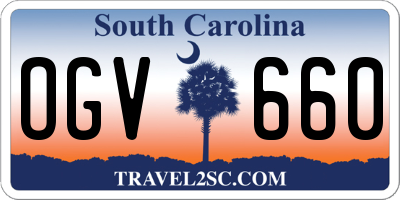 SC license plate OGV660