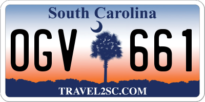 SC license plate OGV661