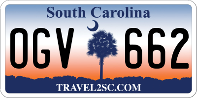 SC license plate OGV662