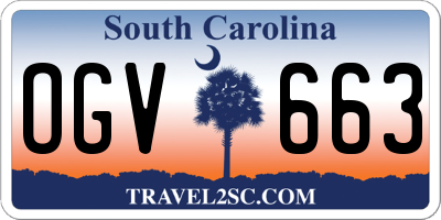 SC license plate OGV663