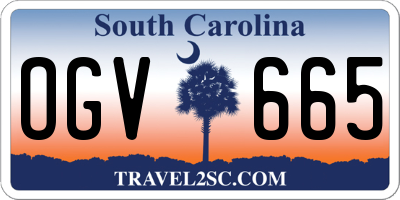 SC license plate OGV665