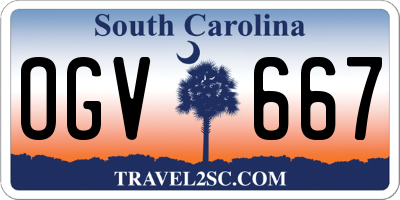SC license plate OGV667
