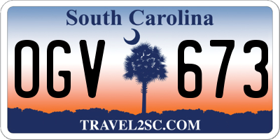 SC license plate OGV673