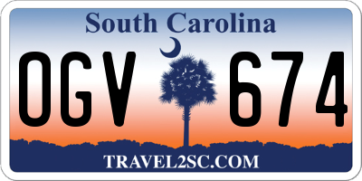 SC license plate OGV674