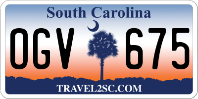 SC license plate OGV675