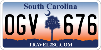 SC license plate OGV676