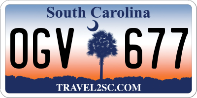 SC license plate OGV677