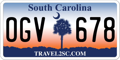 SC license plate OGV678