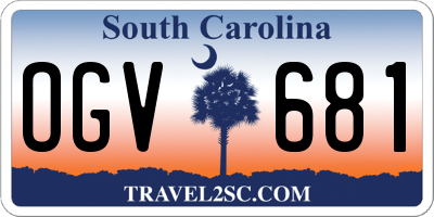 SC license plate OGV681
