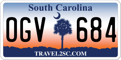 SC license plate OGV684