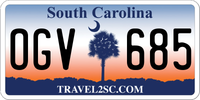 SC license plate OGV685