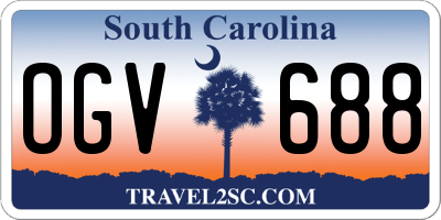 SC license plate OGV688