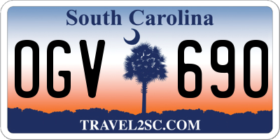 SC license plate OGV690