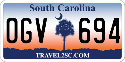 SC license plate OGV694