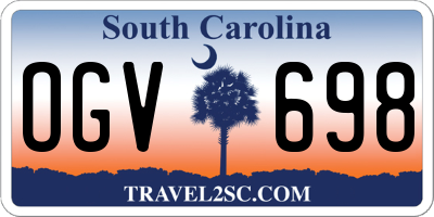 SC license plate OGV698