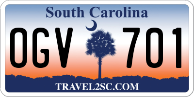 SC license plate OGV701