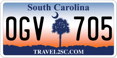 SC license plate OGV705