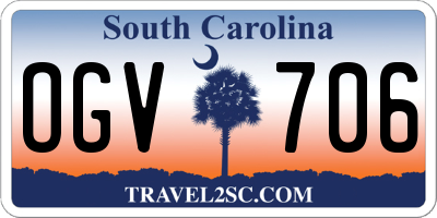 SC license plate OGV706