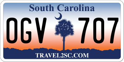 SC license plate OGV707