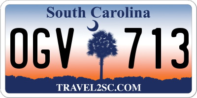SC license plate OGV713