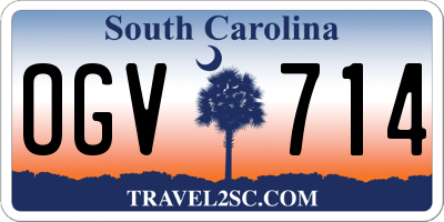 SC license plate OGV714