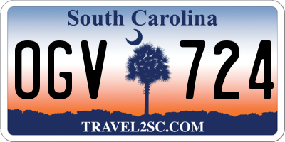 SC license plate OGV724