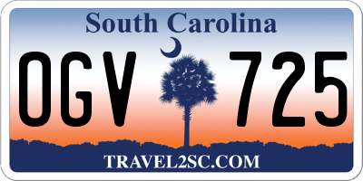 SC license plate OGV725