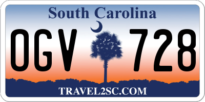 SC license plate OGV728
