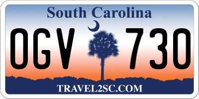 SC license plate OGV730
