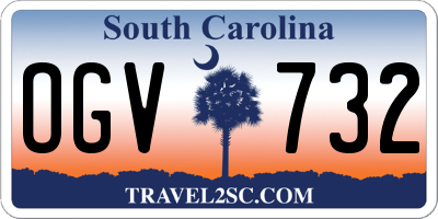 SC license plate OGV732