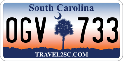 SC license plate OGV733