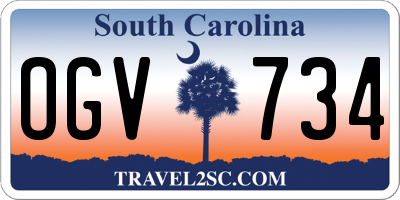 SC license plate OGV734