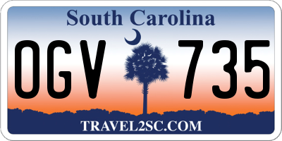 SC license plate OGV735
