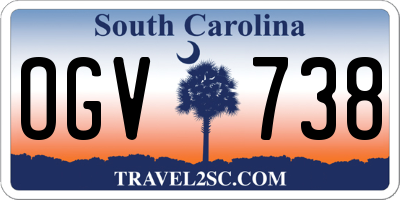 SC license plate OGV738
