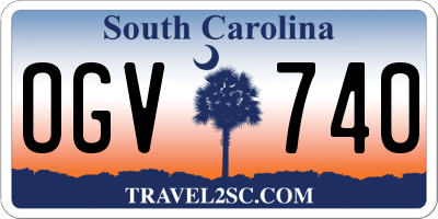 SC license plate OGV740