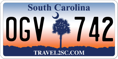 SC license plate OGV742