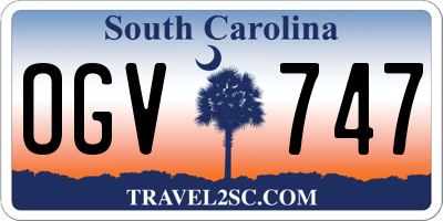 SC license plate OGV747