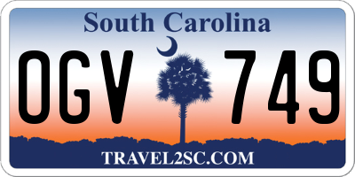 SC license plate OGV749